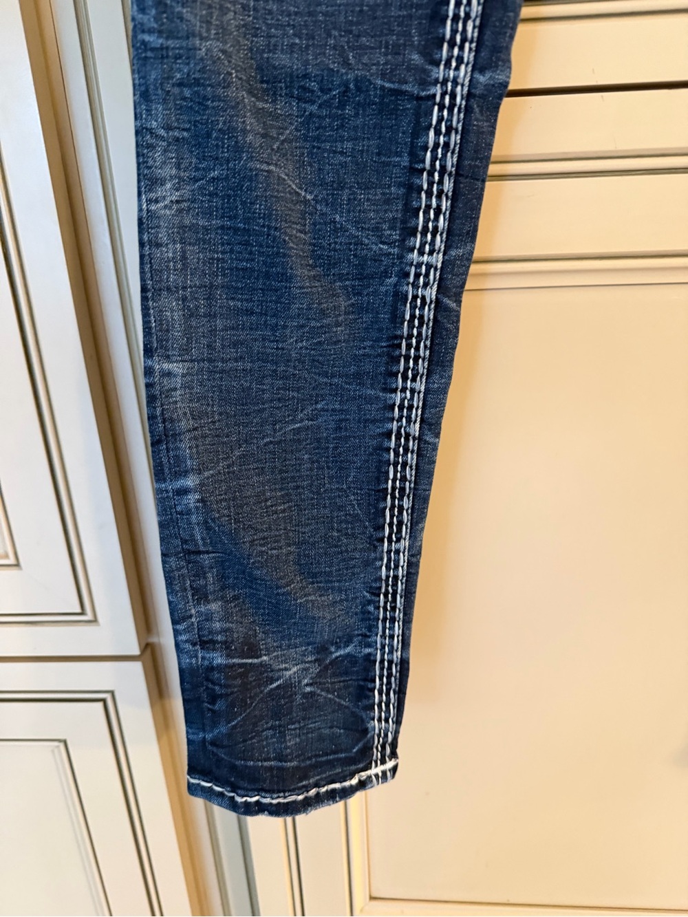 New Rock Revival Yandel Faded Indigo Denim Skinny Jeans Mid Rise Western Rodeo - Picture 4 of 16
